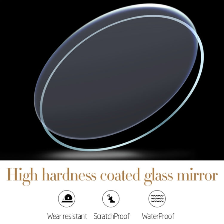 Curved watch glass lens with anti-scratch, water-resistant coating
