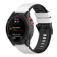 Two-tone silicone watch strap, black and white with red accent, 2-piece with pins