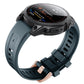 Dark teal silicone watch band with rose-gold buckle for Garmin Fenix 7S