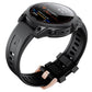 Black silicone watch band with rose-gold buckle for Garmin Fenix 7S