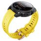 Yellow silicone watch band with rose-gold buckle for Garmin Fenix 7S