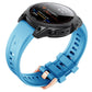 Sky blue silicone watch band with rose-gold buckle, for Garmin smartwatch
