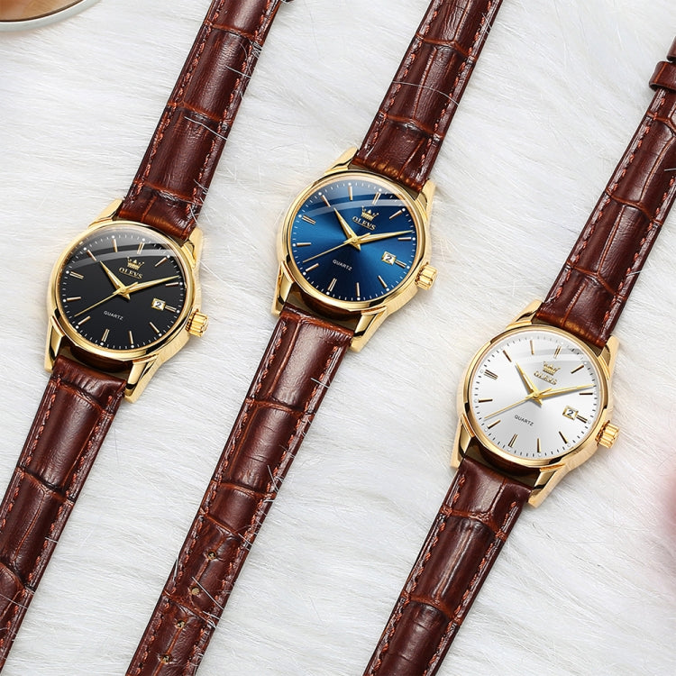 Women’s dual-calendar quartz waterproof watch with brown leather strap, three dial views