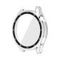 Tempered glass watch protective case, white/silver frame with clear cover