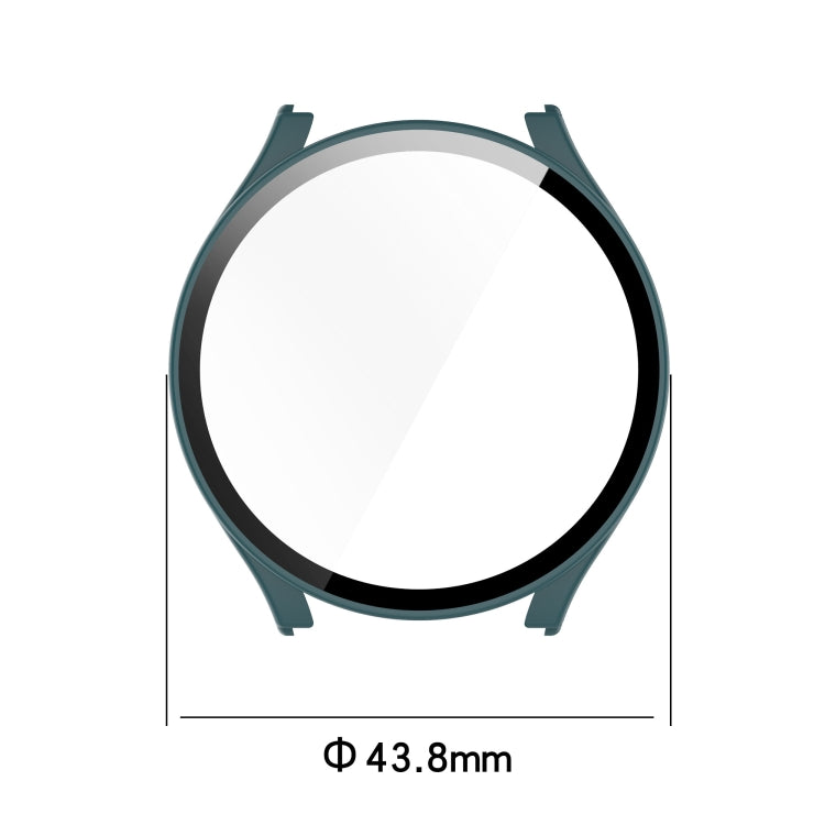 Tempered glass watch case for Galaxy Watch4, teal frame with clear screen protector