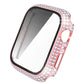 Diamond PC + Tempered Glass Watch Case For Apple Watch Series, 7 41mm, 7 45mm