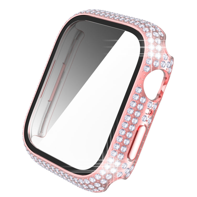 Diamond PC + Tempered Glass Watch Case For Apple Watch Series, 7 41mm, 7 45mm