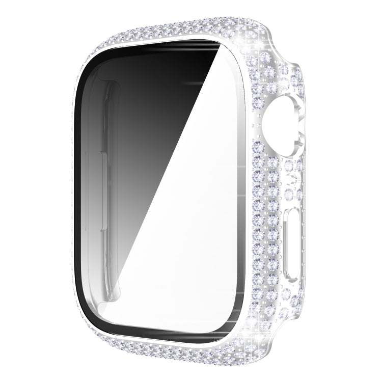 Diamond PC + Tempered Glass Watch Case For Apple Watch Series, 7 41mm, 7 45mm