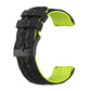 Two-tone silicone watch band with black top and neon green underside, geometric texture