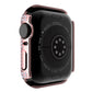 Pink rhinestone tempered glass watch case with rear buttons and speaker cutouts.