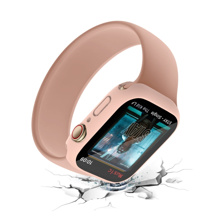 Pink watch case cover with screen panel and water splash effect