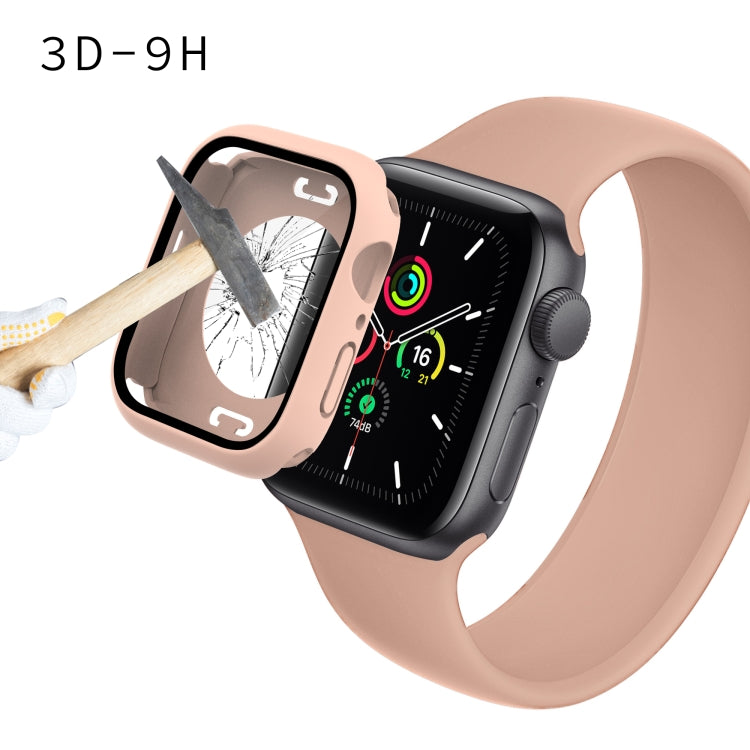 Pink Apple Watch case cover with raised screen protection film
