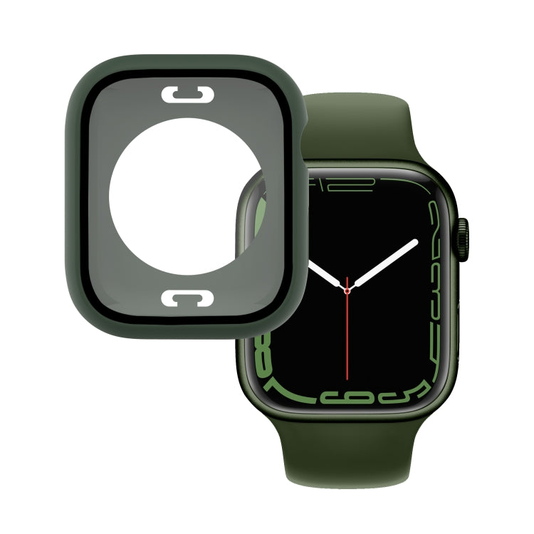 Green watch case cover with clear screen protector panel