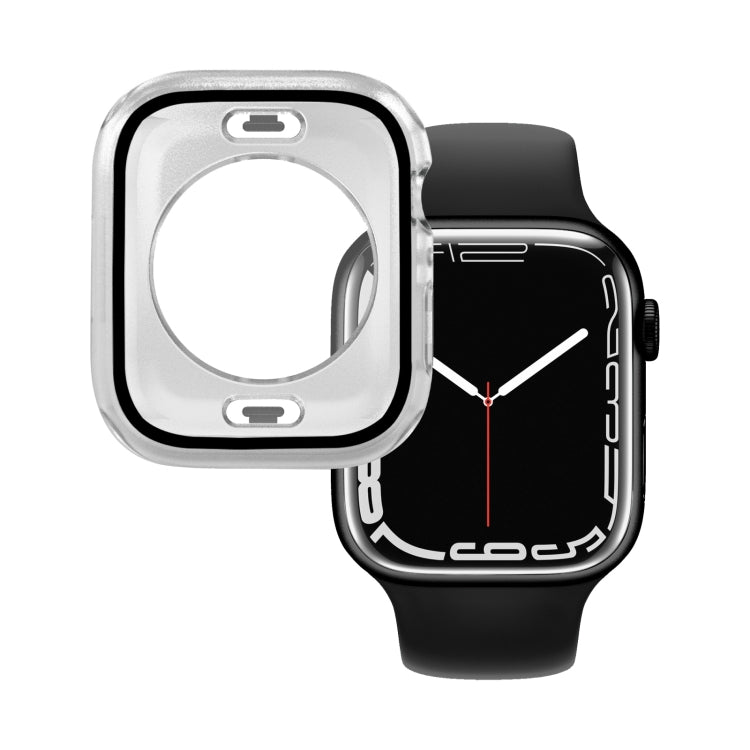 Frosted transparent watch case cover with clear screen protector panel