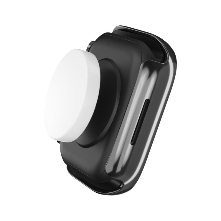 Black protective watch case with open screen window and side button openings