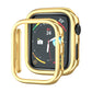 Gold electroplated PC Apple Watch protective case with raised bezel and clear front
