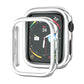 Silver electroplated PC Apple Watch protective case with raised bezel and clear front