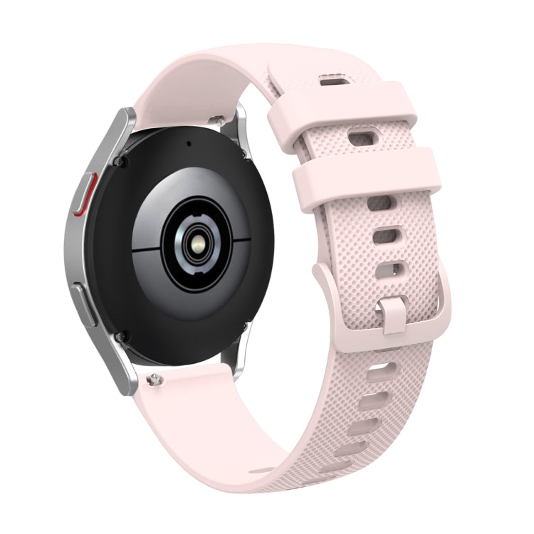 Pockmarked silicone watch strap with buckle, light pink perforated band for 20mm/22mm