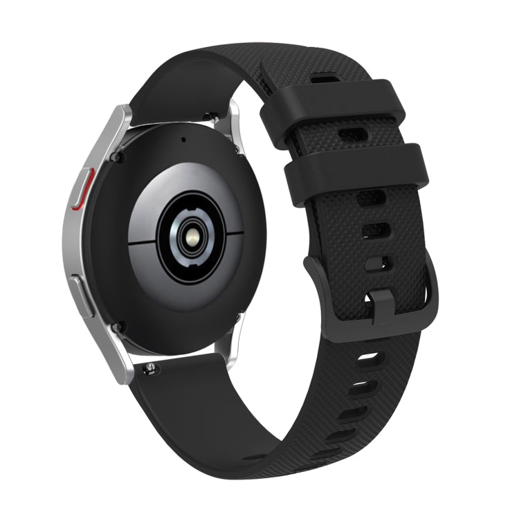 Silicone watch strap with buckle, black pockmarked textured pattern
