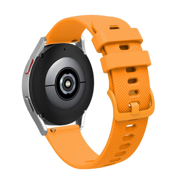 Silicone watch strap with buckle, bright orange pockmarked textured pattern
