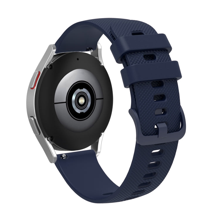 Silicone watch strap with buckle, navy blue pockmarked textured pattern