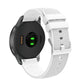 White textured silicone watch strap with silver-tone buckle and perforated pattern