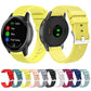 Multi-color silicone watch strap set with silver buckles and pockmarked perforations