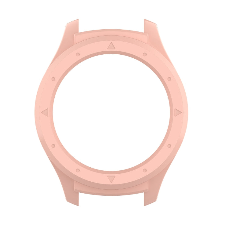 Pink PC protective case shell for smartwatch with open front and protective frame