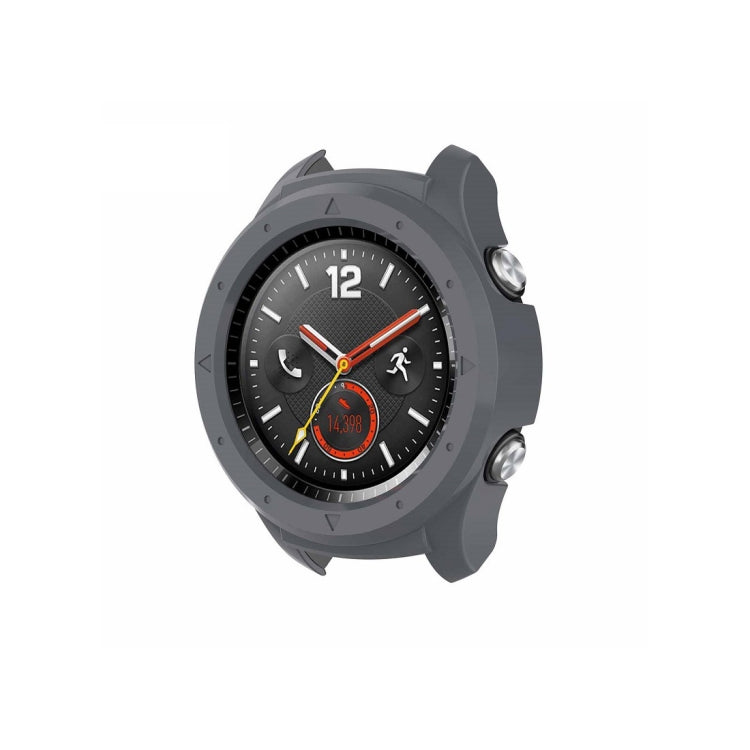 Gray PC protective case for smartwatch with raised bezel and side screw details