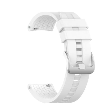 Silicone wristband strap for Huawei GT, white with textured underside and buckle