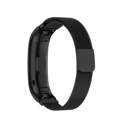 Black milanese watch strap with buckle clasp for Huawei Band 3 & 4 Pro.