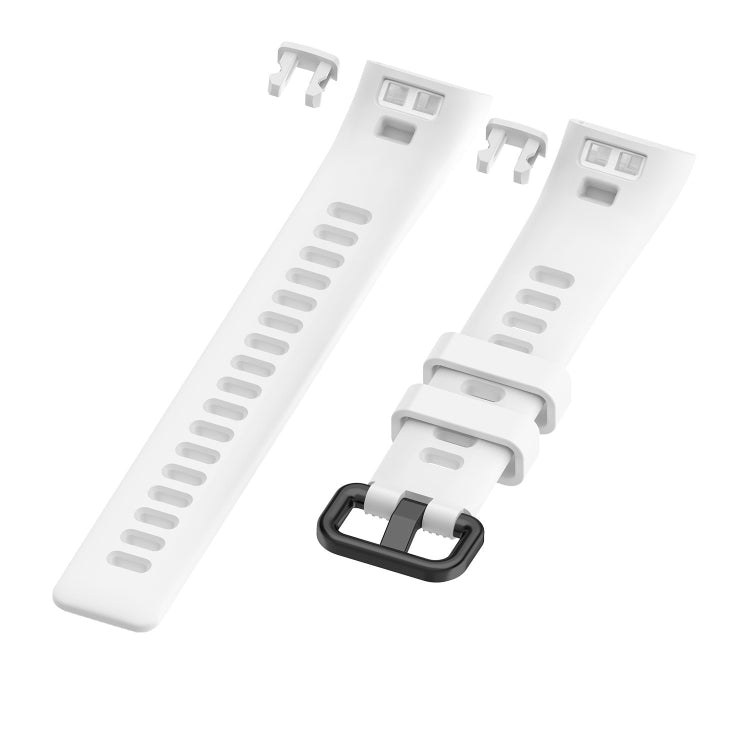White silicone replacement strap with ridged band and clasp