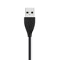 USB-A plug on black cable for watch cradle charger