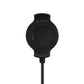 Black charging cradle with contact pins and cable connector