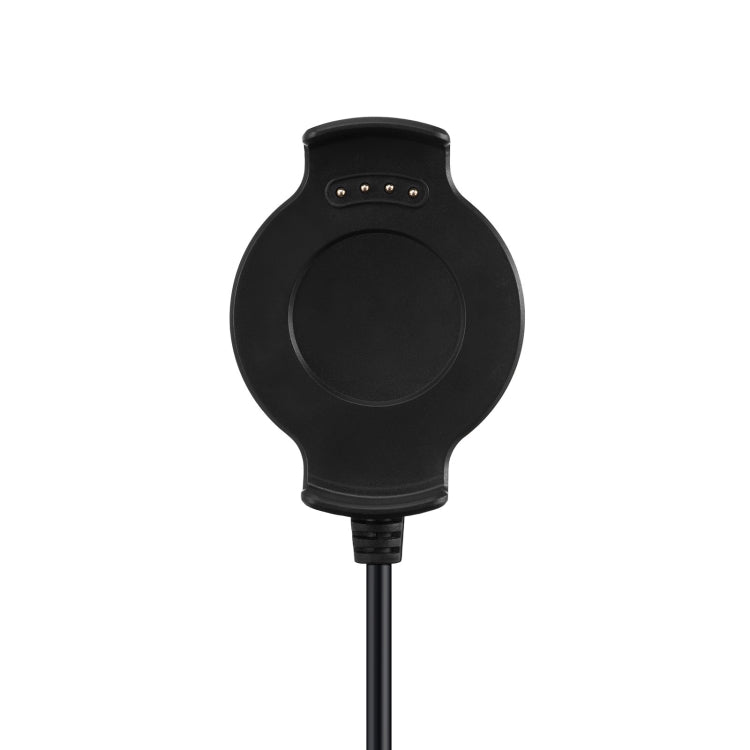 Black charging cradle with contact pins and cable connector