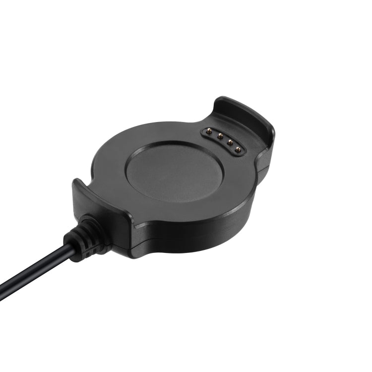 Charging cradle dock with pin contacts and black cable