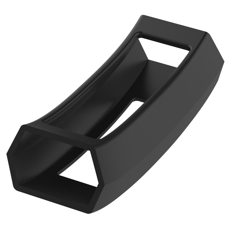 Silicone full-coverage watch case for Fitbit Alta, black protective frame angle view