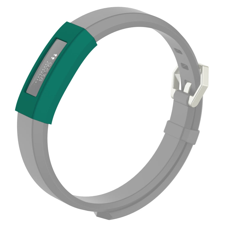 Silicone full-coverage watch case for Fitbit Alta, duck green strap and gray frame