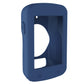 Navy blue protective case with window opening and side buttons for bike computer