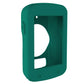Green protective case with window opening and side buttons for bike computer