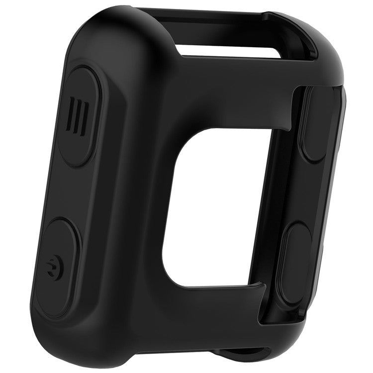Silicone protective case for a smartwatch, black, with side buttons and open face cutout