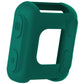Silicone protective case for a smartwatch, green, with side buttons and open face cutout
