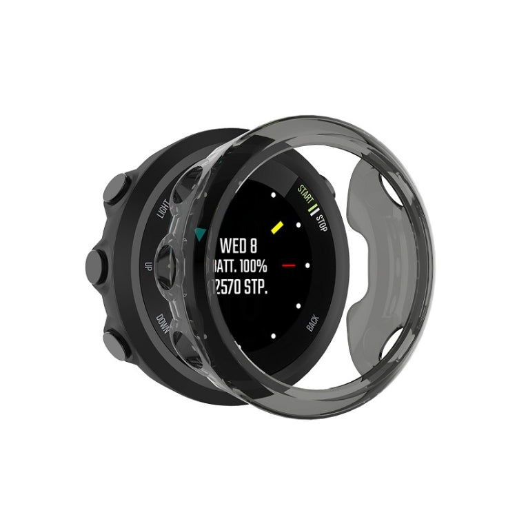 Transparent black TPU protective shell for Garmin Forerunner 45S, smoky protective ring