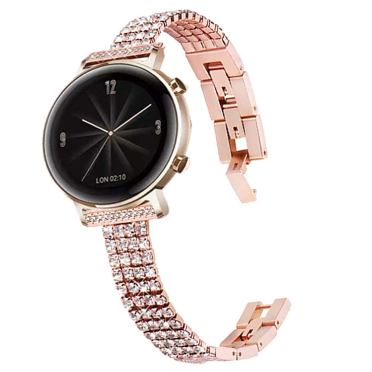 Universal Four-Row Diamond Metal Watch Band, 20mm, 22mm