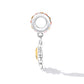 Sterling silver charm clip with circular sun frame and orange crystal stones