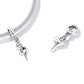 Silver conch pendant charm with 925 ring connector, close-up of shell detail