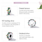 Enamel butterfly flower charm bead in 925 sterling silver shown from multiple angles