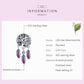Sterling silver dreamcatcher pendant bead with enamel feathers and round purple center stone.