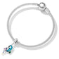 Silver mesh bracelet with parrot pendant charm and round clasp, turquoise and purple enamel