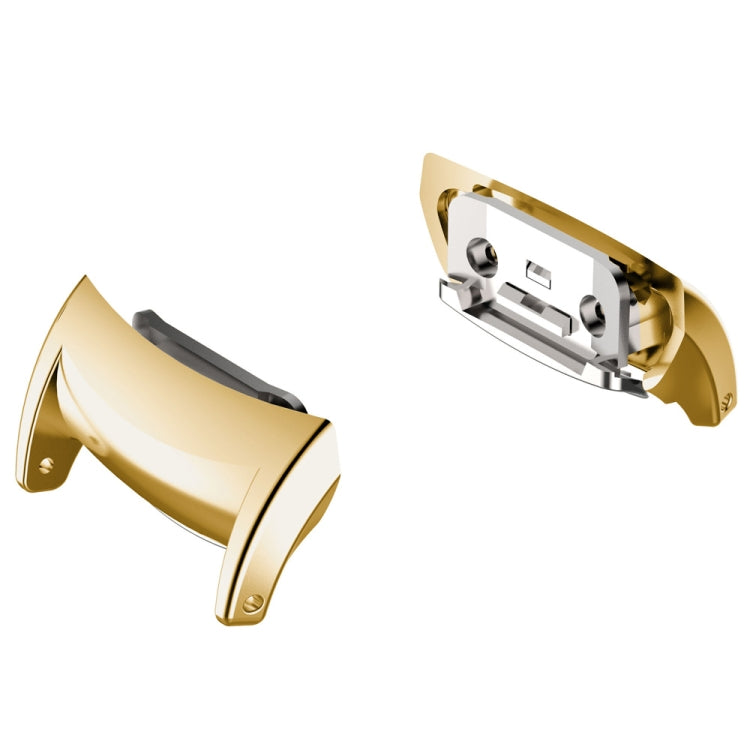 Gold metal watch strap head with dual prongs, for Galaxy Fit 2 R360